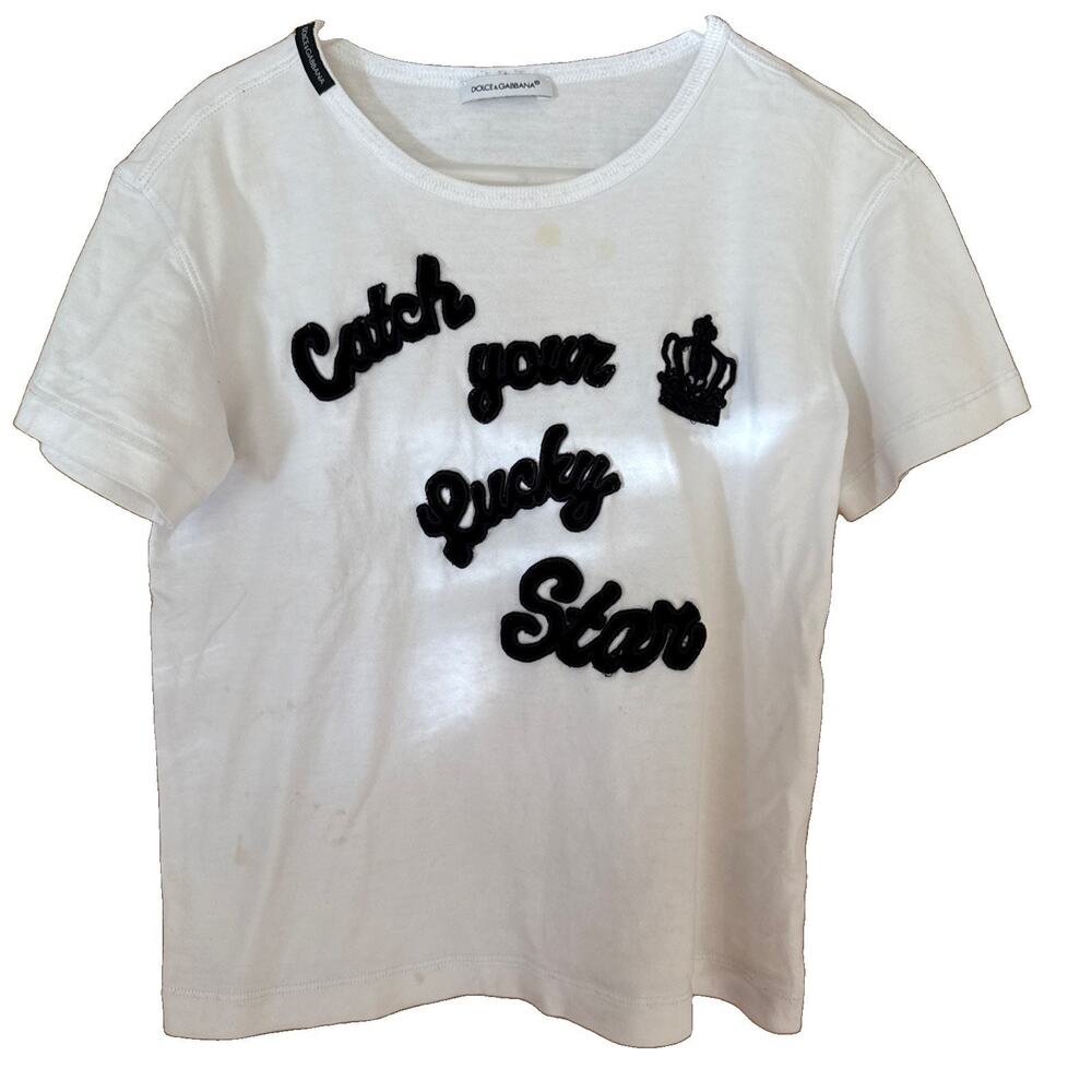 D&G Dolce & Gabbana T - Shirt Boys T Shirt White “Catch Your Lucky Star” 3T